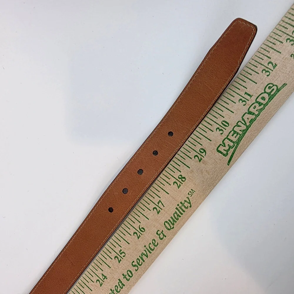 Vineyard Vines Brown Leather Belt Womens 26 Solid Brass Buckle Made in USA